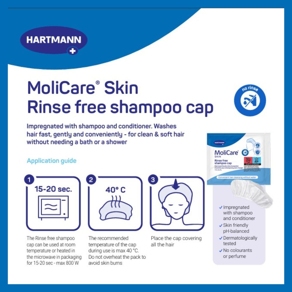 molicare rinse free shampoo cap guide