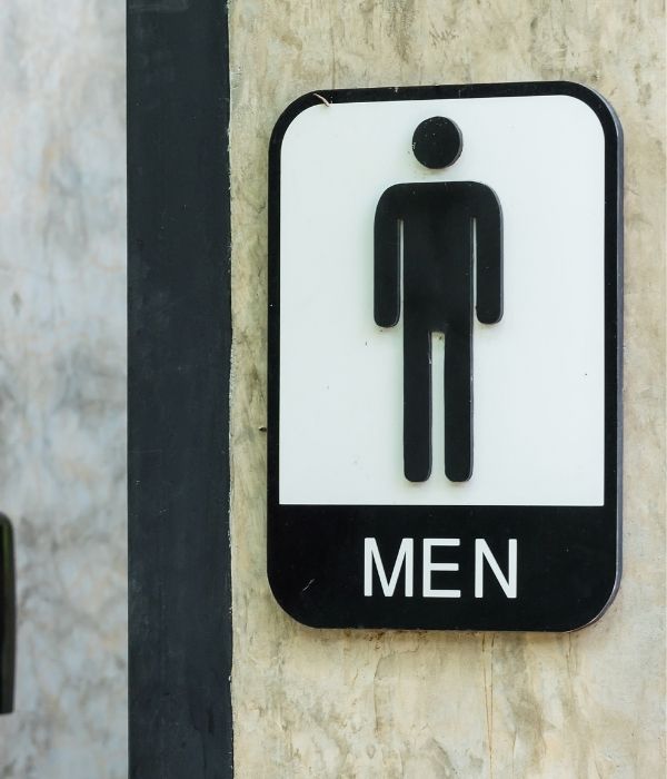 bins for boys close up male symbol wall