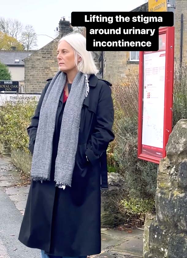 A video showing Rachel Peru promoting MoliCare.